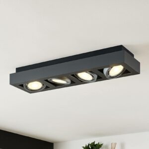 Ronka LED-loftspot, 4 lyskilder, langt, mørkegråt