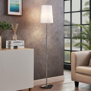 Lucande Pordis gulvlampe, 164 cm, krom-hvid