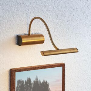 Rakel LED-gallerilampe med flexarm, antik messing