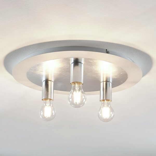 Loftlampe Justik af metal, 3 lyskilde, hvid