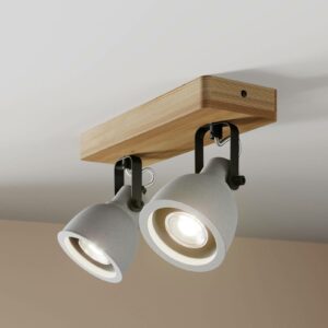 Lindby Mirka LED-loftlampe, fyrretræ, 2 lyskilder