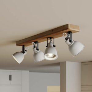Lindby Mirka LED-loftlampe, fyrretræ, 4 lyskilder