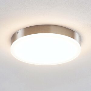 Lindby Leonta LED-loftlampe, nikkel, Ø 25 cm