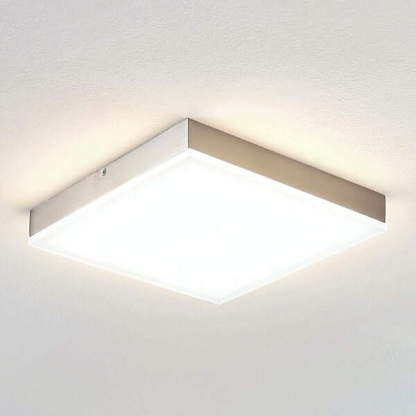 Lindby Tamito LED-loftlampe, nikkel, 25 cm