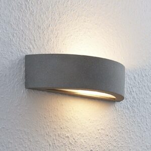 Lindby Elvira LED-væglampe, halvrund, beton
