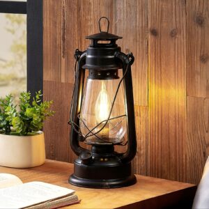 Lindby Raisa bordlampe, lygte, rustfarvet