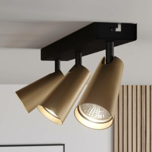Lucande Angelina loftlampe, messing-guld, 3 lk.
