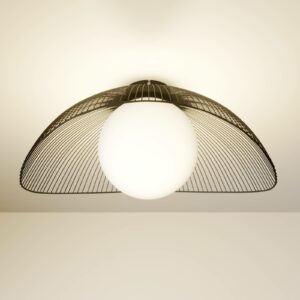 Lindby Fabronia loftlampe, gitter, glaskugle