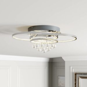 Lucande Keely LED-loftlampe krystal, 56,5 cm