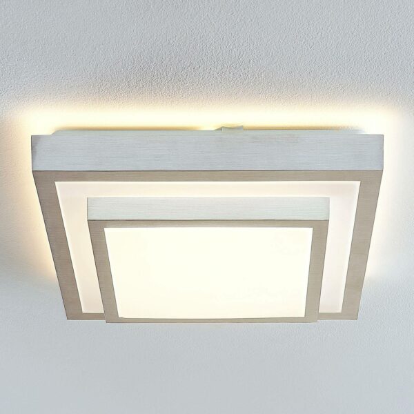 Lindby Mirco LED-loftlampe i alu, kantet, 37,5 cm