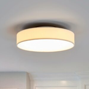 Saira LED-loftlampe med stof, 30 cm, hvid