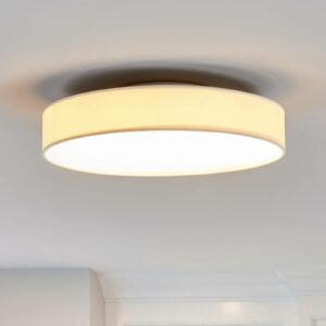 Saira LED-loftlampe med stof, 40 cm, hvid