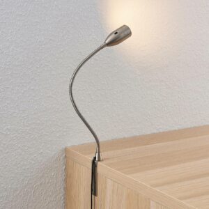 Lindby Ammara LED-bordlampe, satineret nikkel