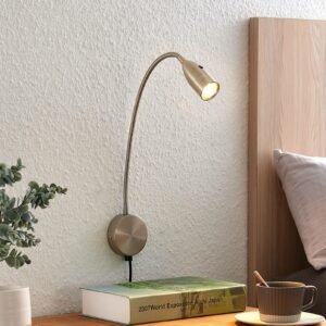 Lindby Ammara LED-væglampe, satineret nikkel