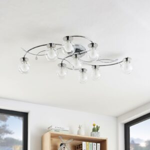 Lindby Jenaro loftlampe, 9 lyskilder, krom