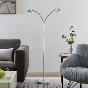 Lindby Heyko LED-gulvlampe, dæmpbar, 2 lyskilder