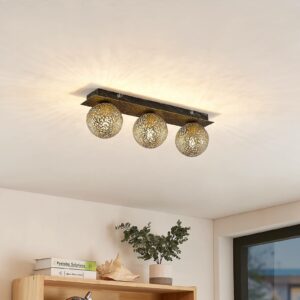 Lucande Evory loftlampe, kantet, 3 lyskilder
