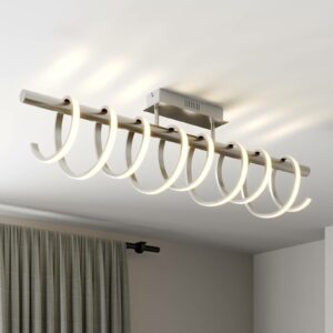 Lucande Milora LED-loftlampe, 100 cm, nikkel