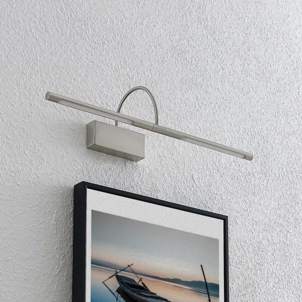 Lucande Fehmke LED-gallerilampe, satineret nikkel