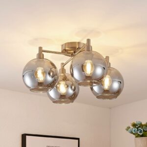 Lindby Brendan loftlampe, nikkel, 4 lyskilder