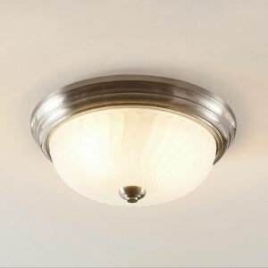 Lindby Pakka loftlampe, satineret nikkel