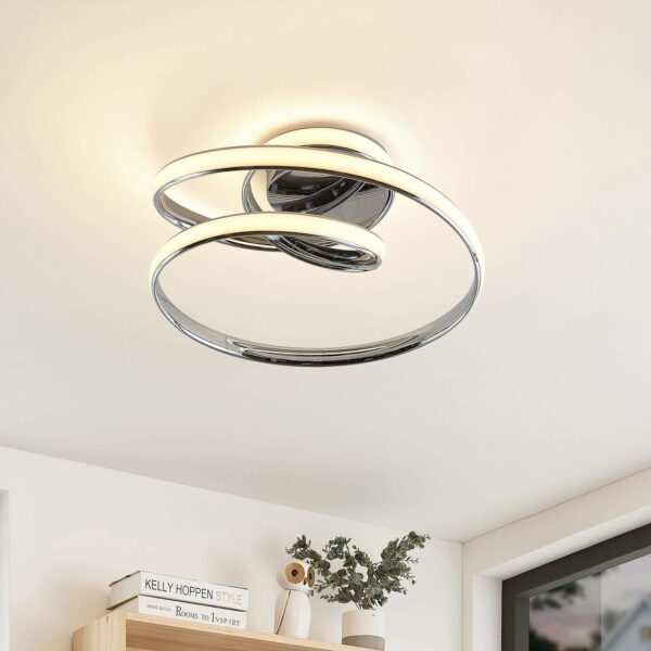 Lucande Sakina LED-loftlampe, krom