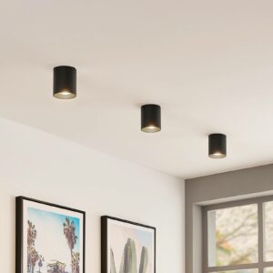 ELC Efey loftlampe, GU10, rund, sort