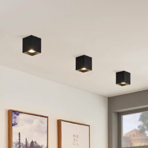 ELC Efey loftlampe, GU10, kantet, sort