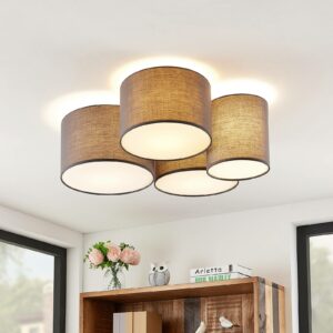 Lindby Laurenz loftlampe, 4 lyskilder, grå