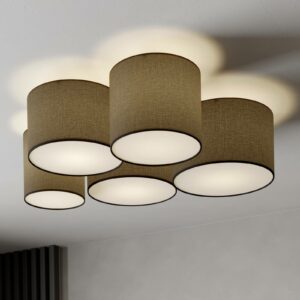 Lindby Laurenz loftlampe, 5 lyskilder, 83 cm, grå