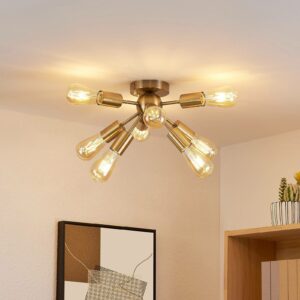Lindby Rayos loftlampe, antik messing