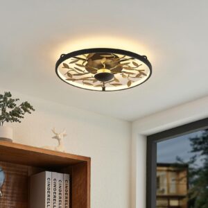 Lindby Annleorie LED-loftlampe, sort, guld