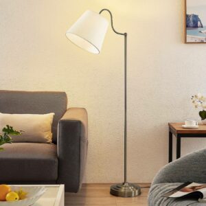 Lindby Christer gulvlampe messing, creme 150 cm
