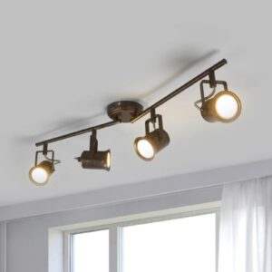 LED loftlampe, rustik stil, 4 lyskilder
