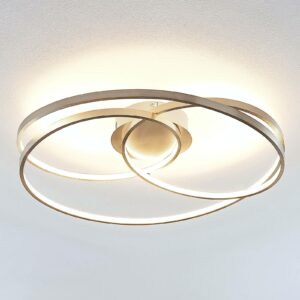 Lindby Ronka LED-loftlampe, satineret nikkel
