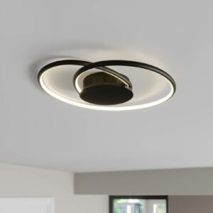 Lindby Joline LED-loftlampe, sort, 45 cm