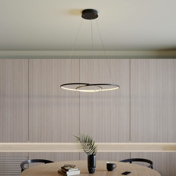 Lindby Lucy LED-hængelampe, 70cm, mat sort