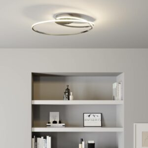 Lindby Xenias LED-loftlampe, krom, 60 x 35 cm