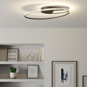 Lindby Xenias LED-loftlampe, sort, 60 x 35