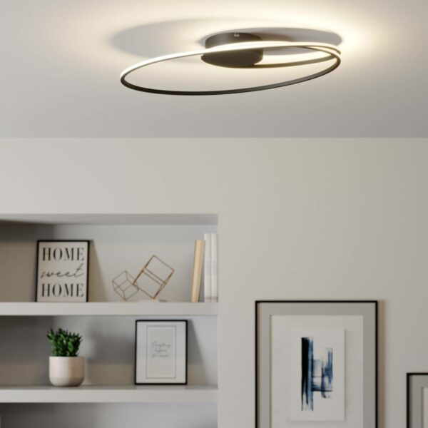 Lindby Xenias LED-loftlampe, sort, 60 x 35