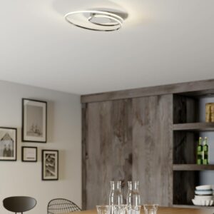 Lindby Xenias LED-loftlampe, krom, 49 x 30 cm