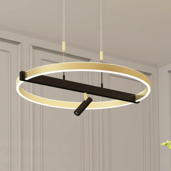 Lucande Matwei LED-pendellampe ringformet, messing