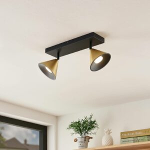 Lucande Kartio loftlampe 2 lysk., drejelig messing
