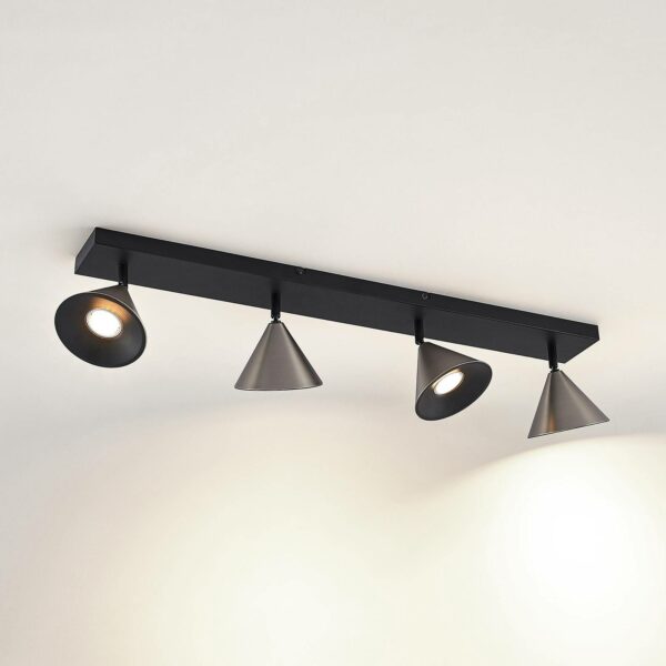 Lucande Kartio loftlampe 4 lysk., drejelig, nikkel