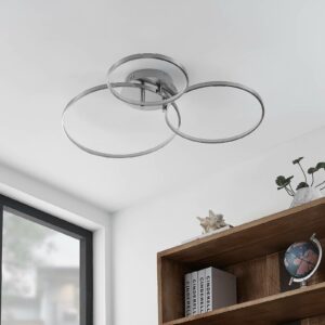 Lindby Rayk LED-loftlampe, satineret nikkel