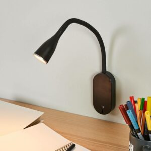 Justerbar LED væglampe Enna med USB-stik
