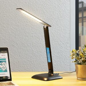 Lindby Ludmilla LED-bordlampe, display, sort