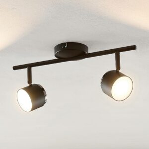Lindby Marrie LED-spot, sort, 2 lyskilder, stang