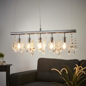 Funklende pendellampe CRYSTAL, 5 lyskilder