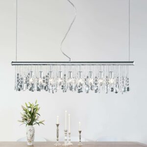Funklende pendellampe CRYSTAL, 9 lyskilder